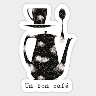 Coffee Pot, Cup and Spoon - Caffeine addict Sticker